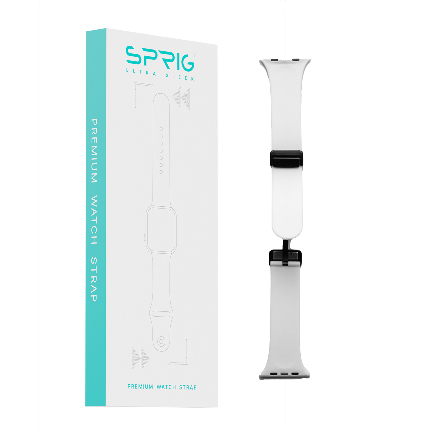 Silicone Strap with Magnet Buckle-White