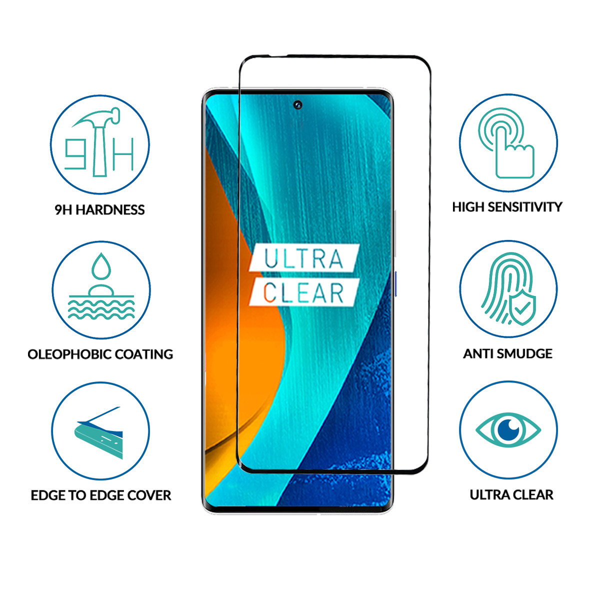 sprig full cover hot bending tempered glass/screen protector for vivo iqoo 9 pro 5g