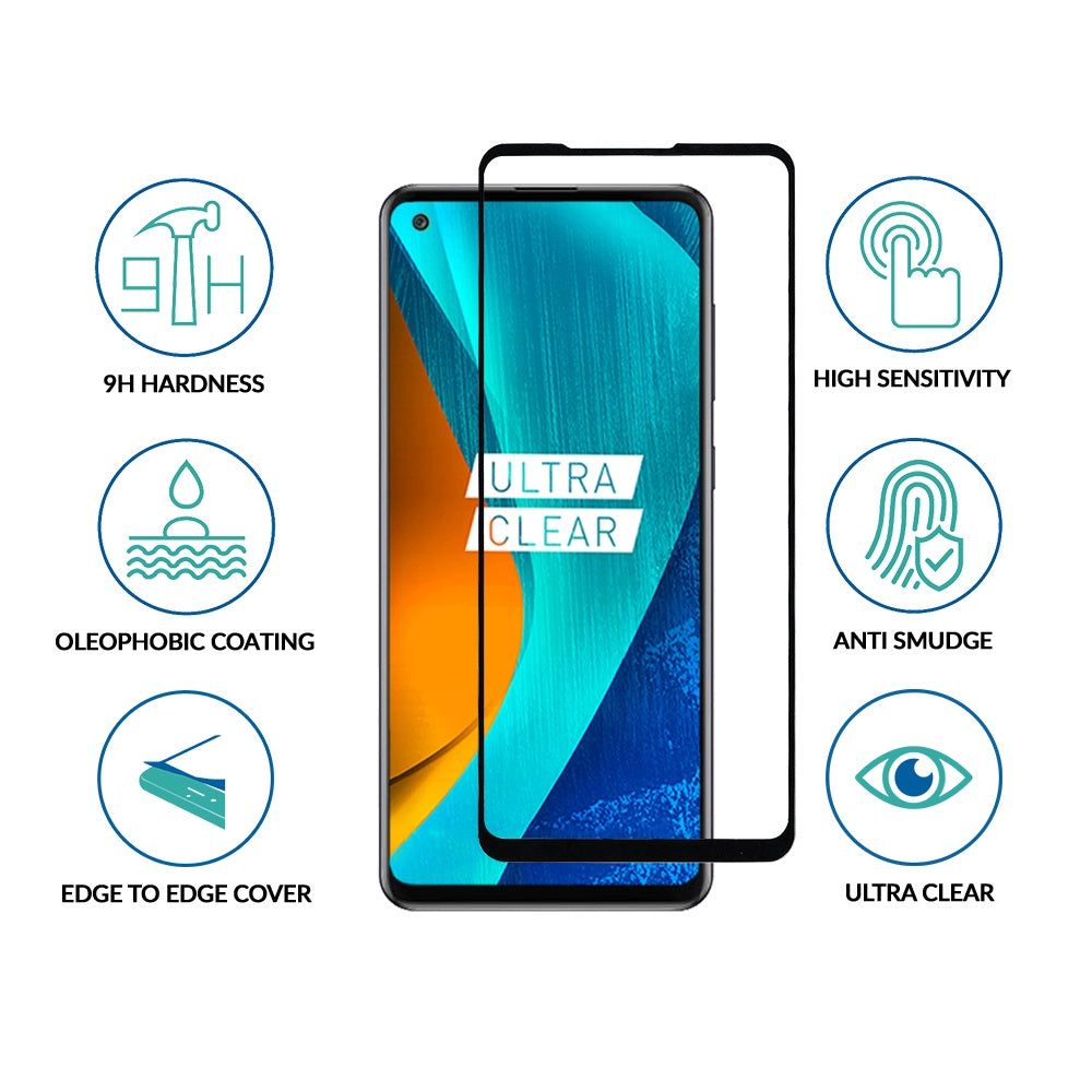 sprig full cover curved tempered glass/screen protector for oppo reno 5 pro (edge glue)