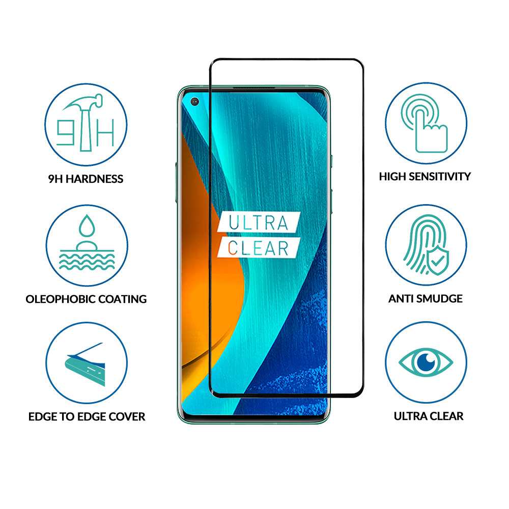 sprig full cover curved tempered glass screen protector for vivo x60 pro (full glue)