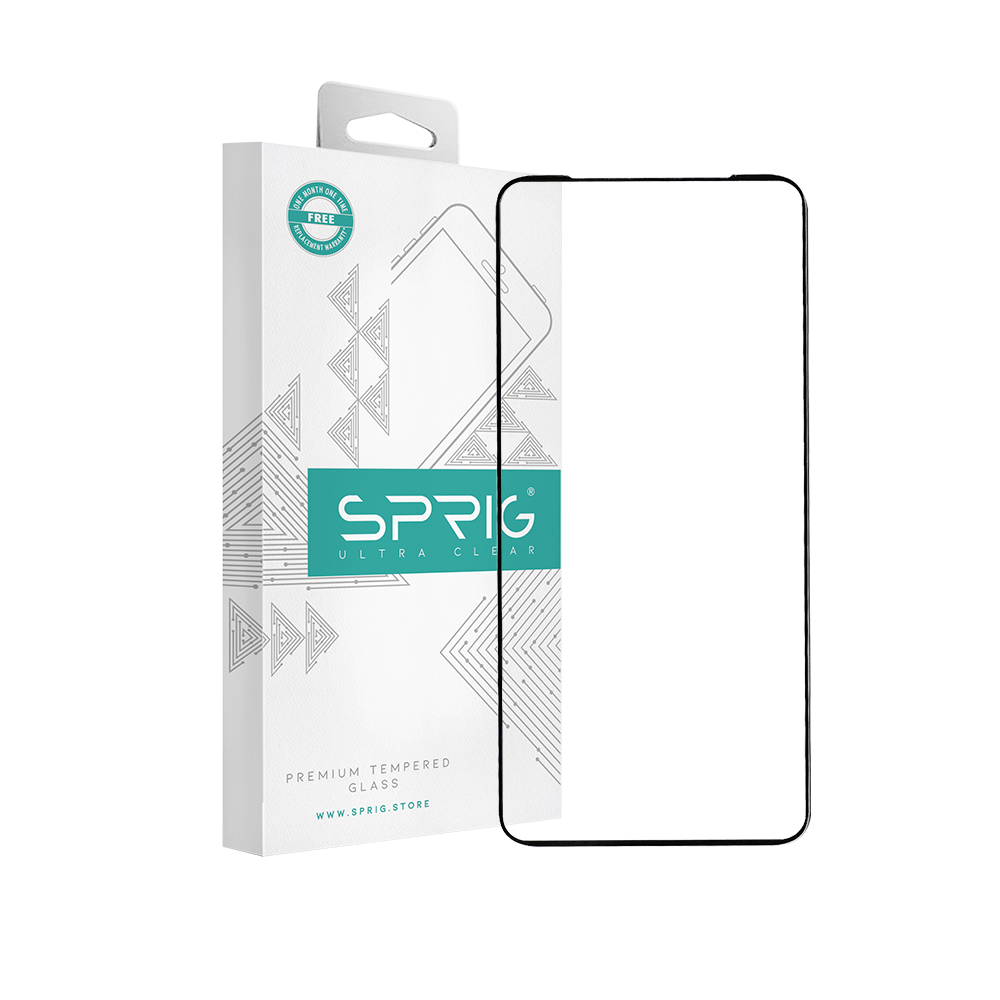 sprig full cover premium tempered glass/ screen protector for oppo realme x (black)