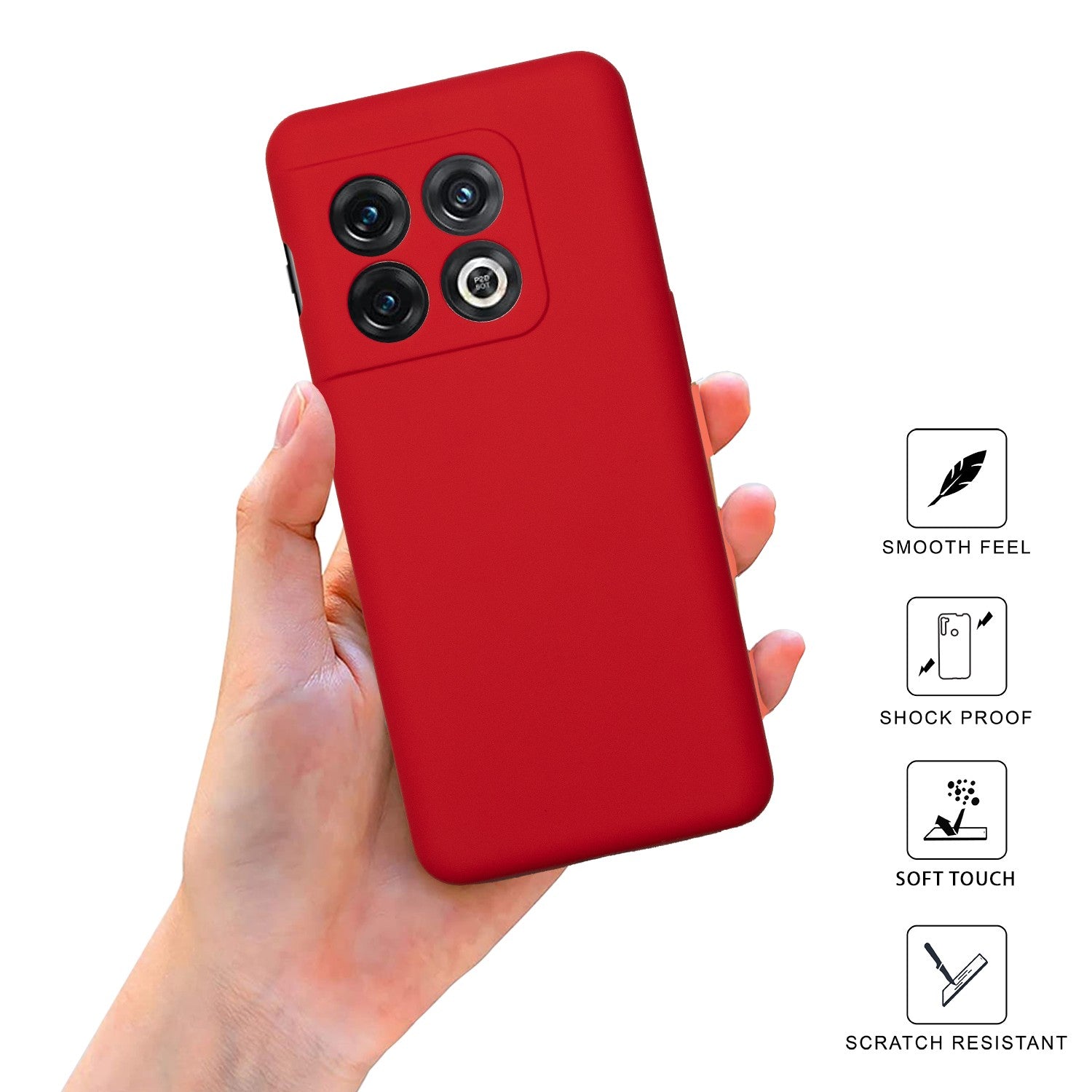 Kwmobile Cover Silicone TPU Per OnePlus 10 Pro 5G – Custodia Gommata Sottile, Colore Rosso Fulvo