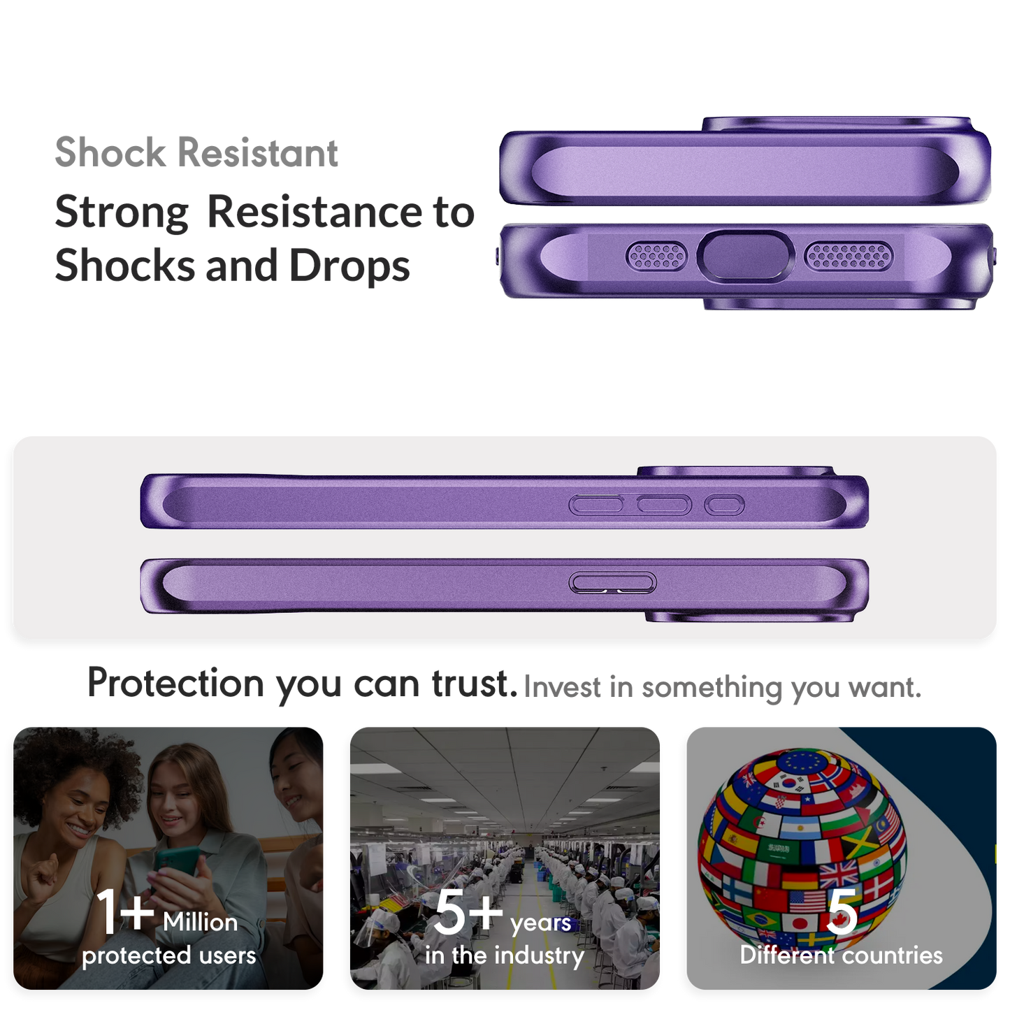 Transparent Magsafe Stand-Dark Purple