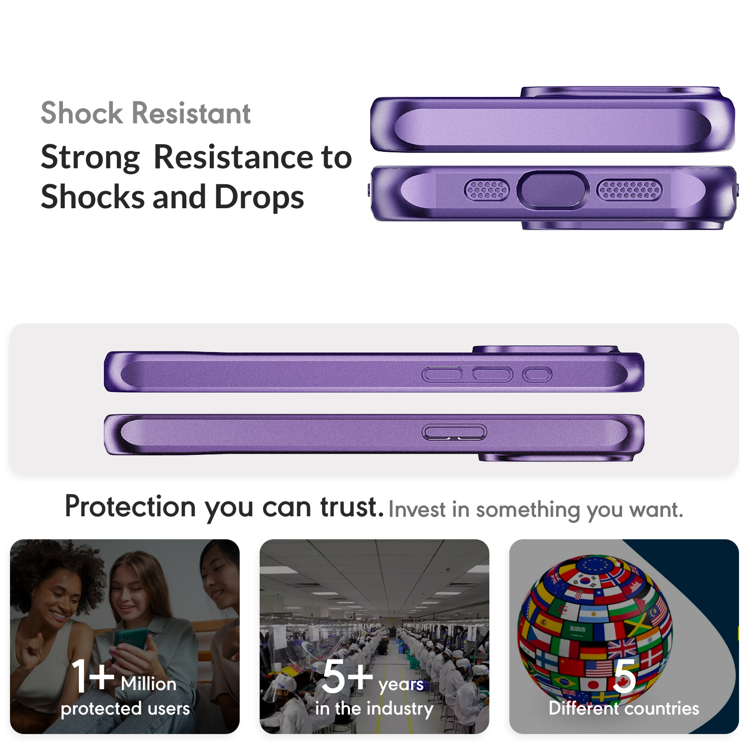 Transparent Magsafe Stand-Dark Purple