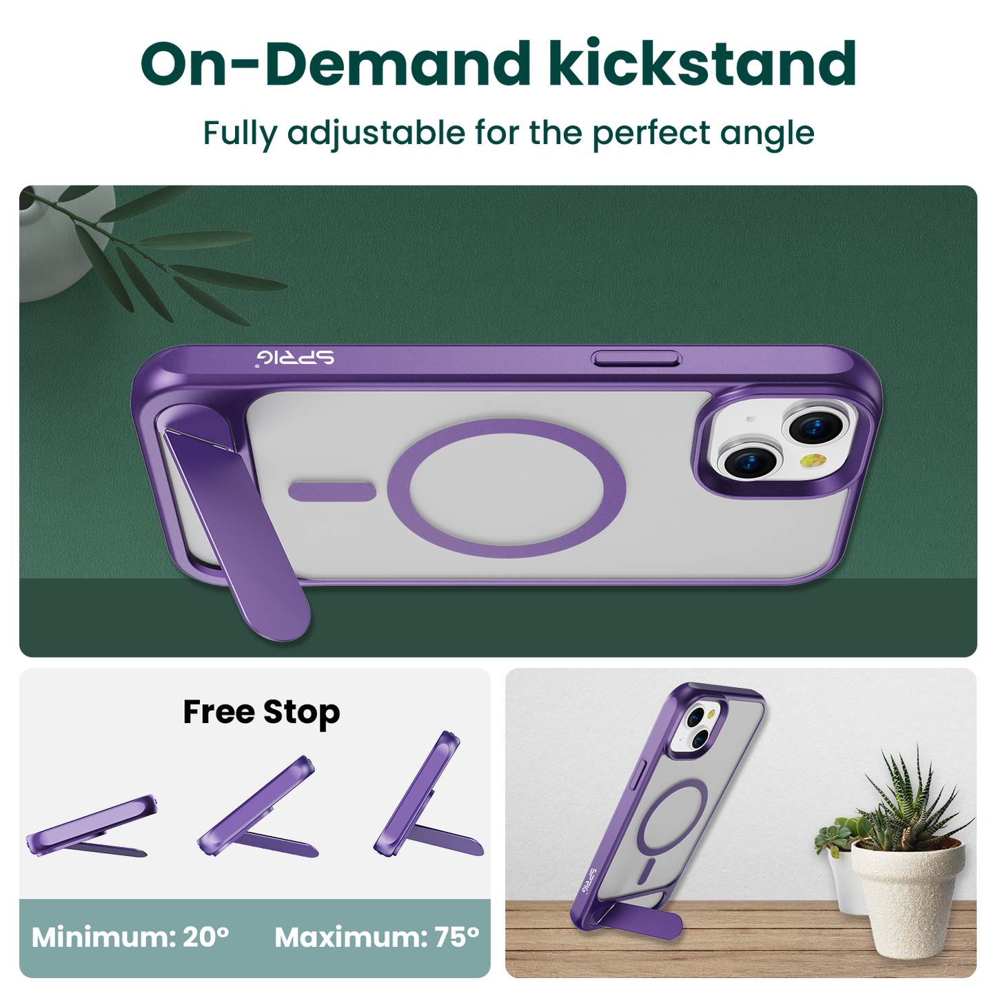 Transparent Magsafe Stand-Dark Purple