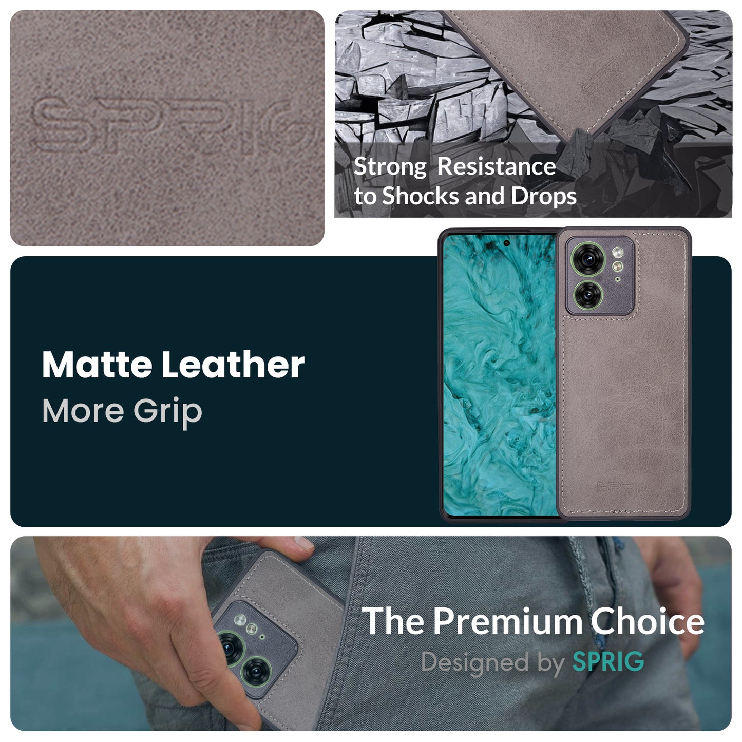 TPU Matte Leather-Light Grey