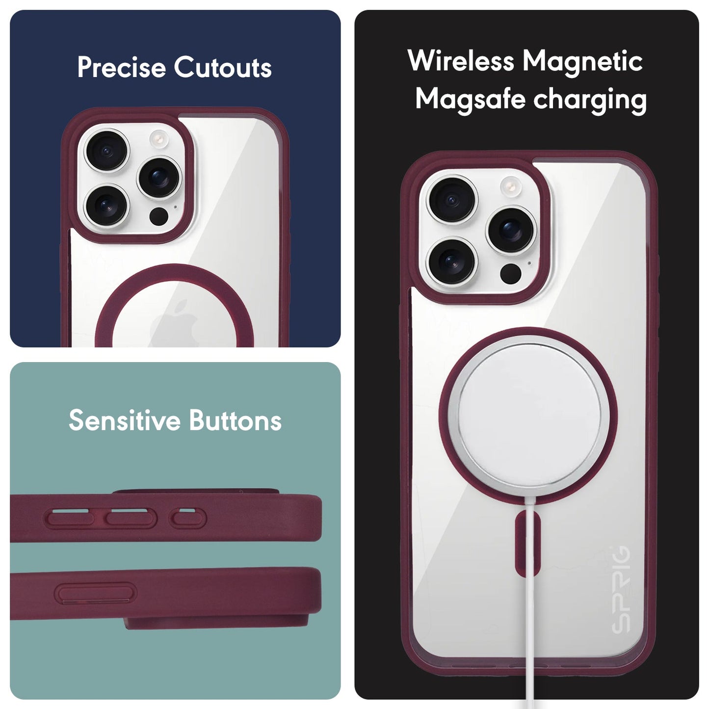 FusionMag-Wine Red Transparent Magsafe