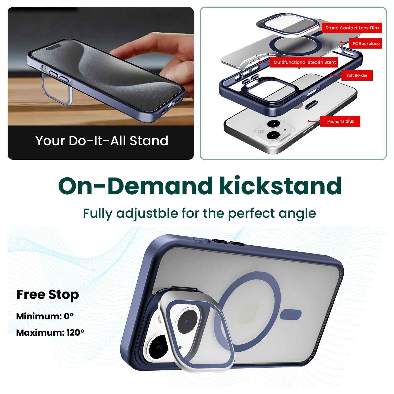 MistMag Camera Glass Stand-Dark Blue