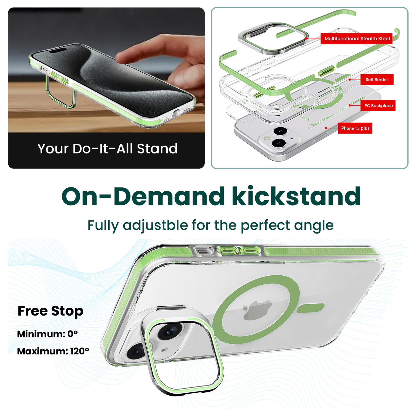 Transparent Camera Stand-Tea Green