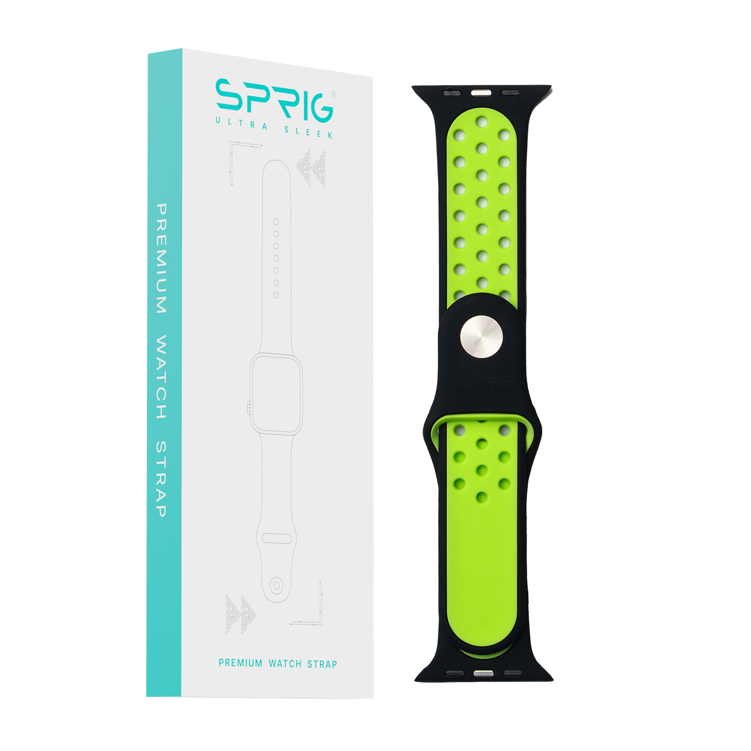 Silicone Dual Color Strap-Green Black