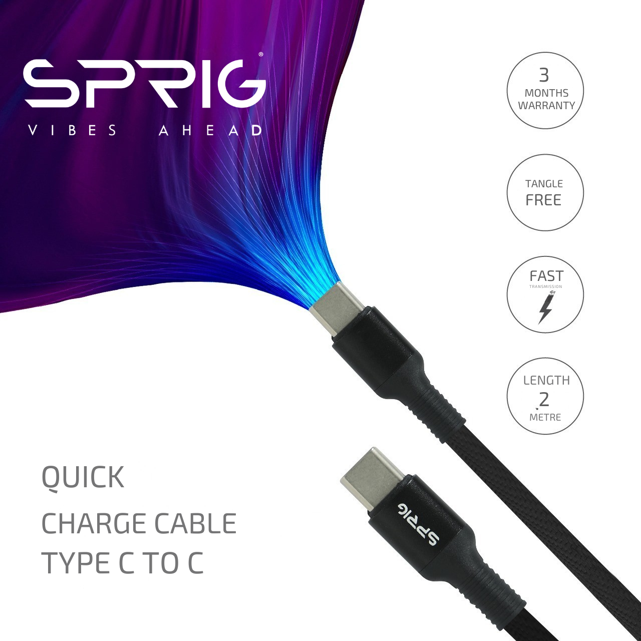 Type-C to C Cable (100W)-Black-100W