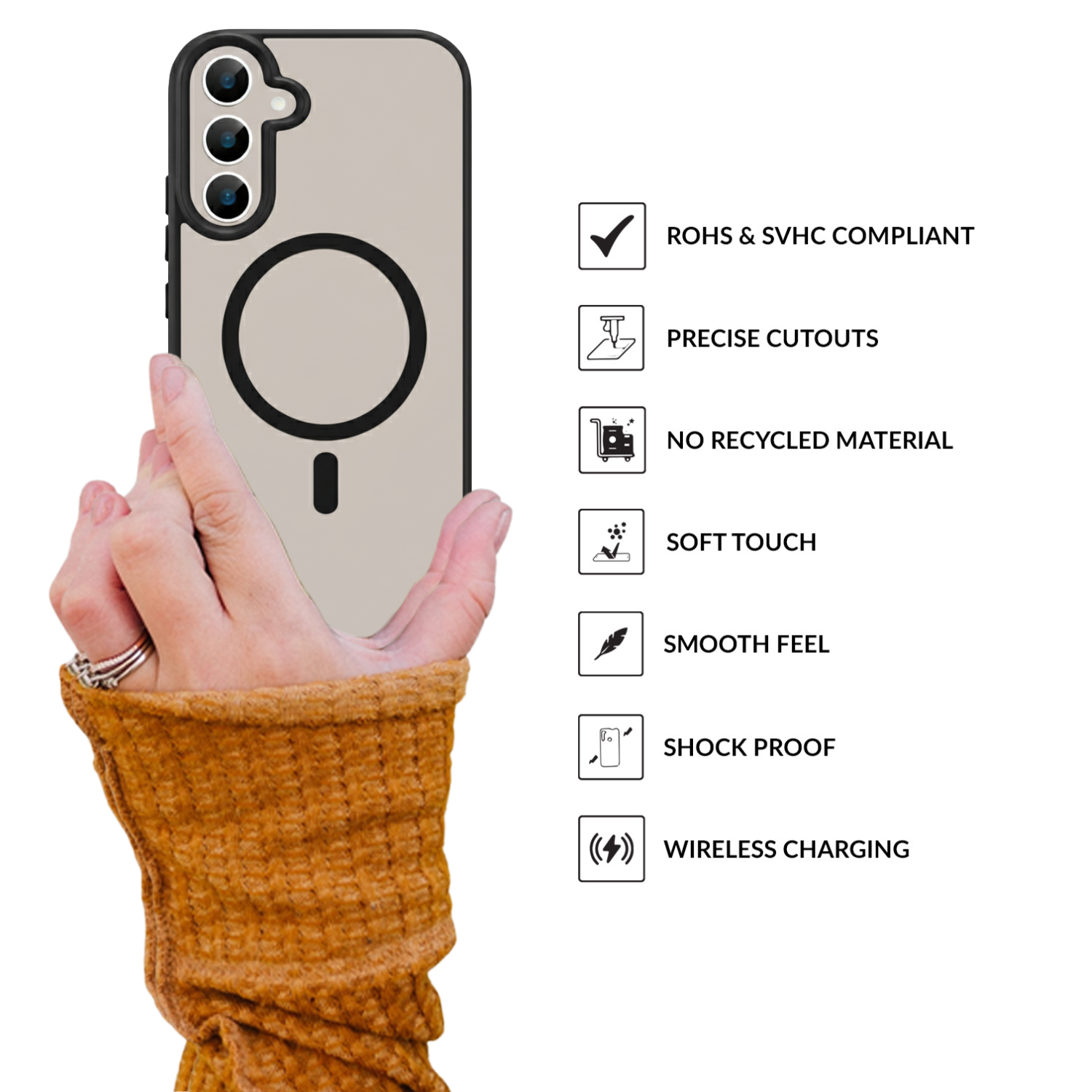 EdgeMag (TPU PC Magsafe)-Black Transparent