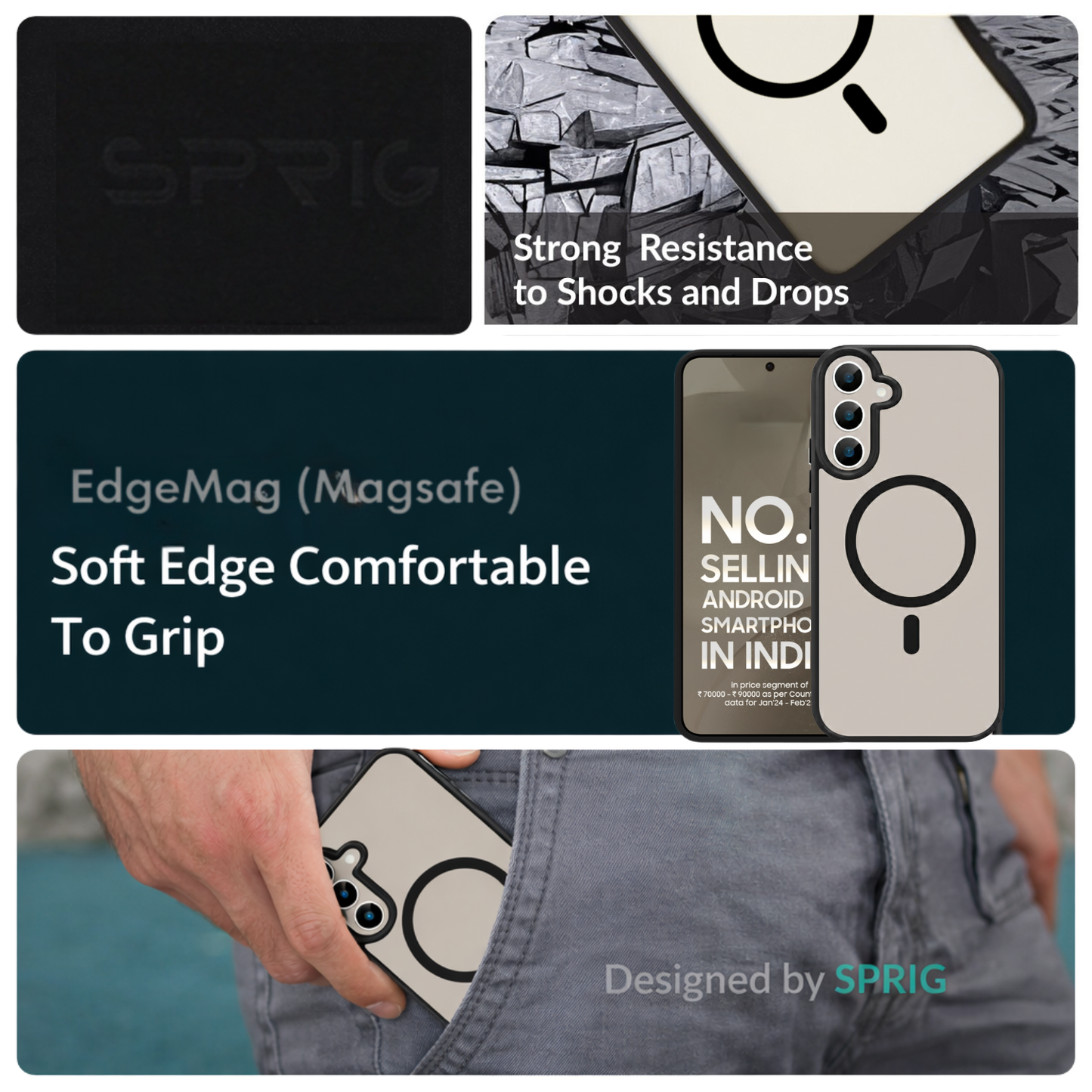 EdgeMag (TPU PC Magsafe)-Black Transparent