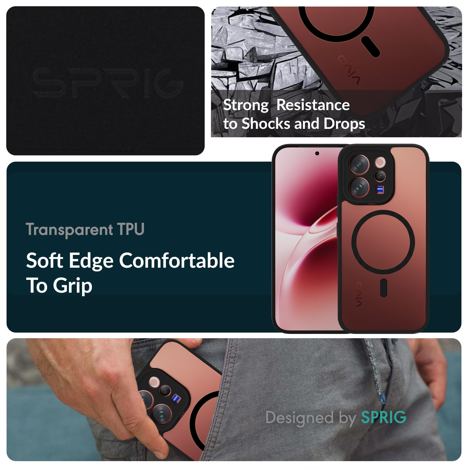 EdgeMag (TPU PC Magsafe)-Black Transparent