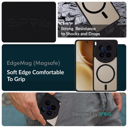 EdgMag (TPU PC Magsafe)-Black Transparent