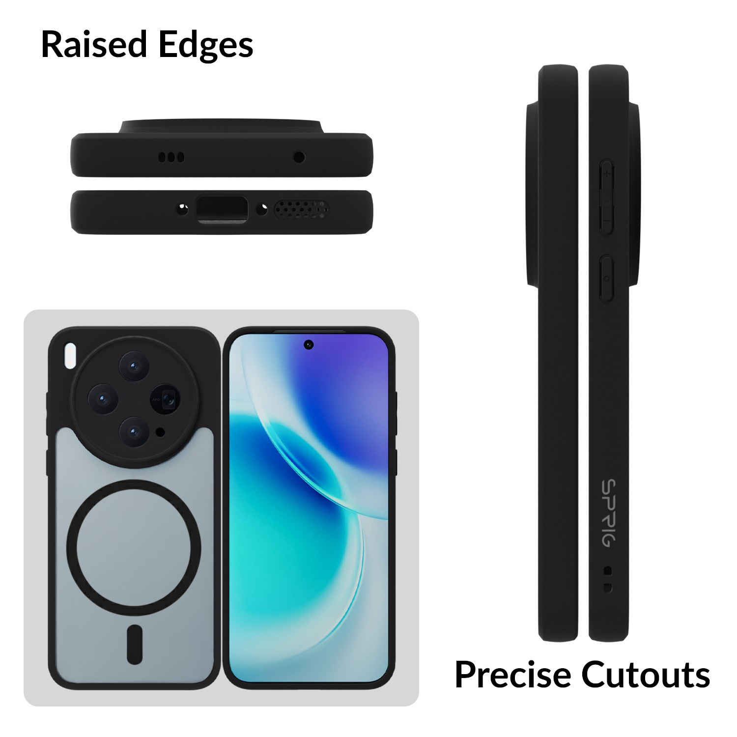 EdgeMag (TPU PC Magsafe)-Black Transparent