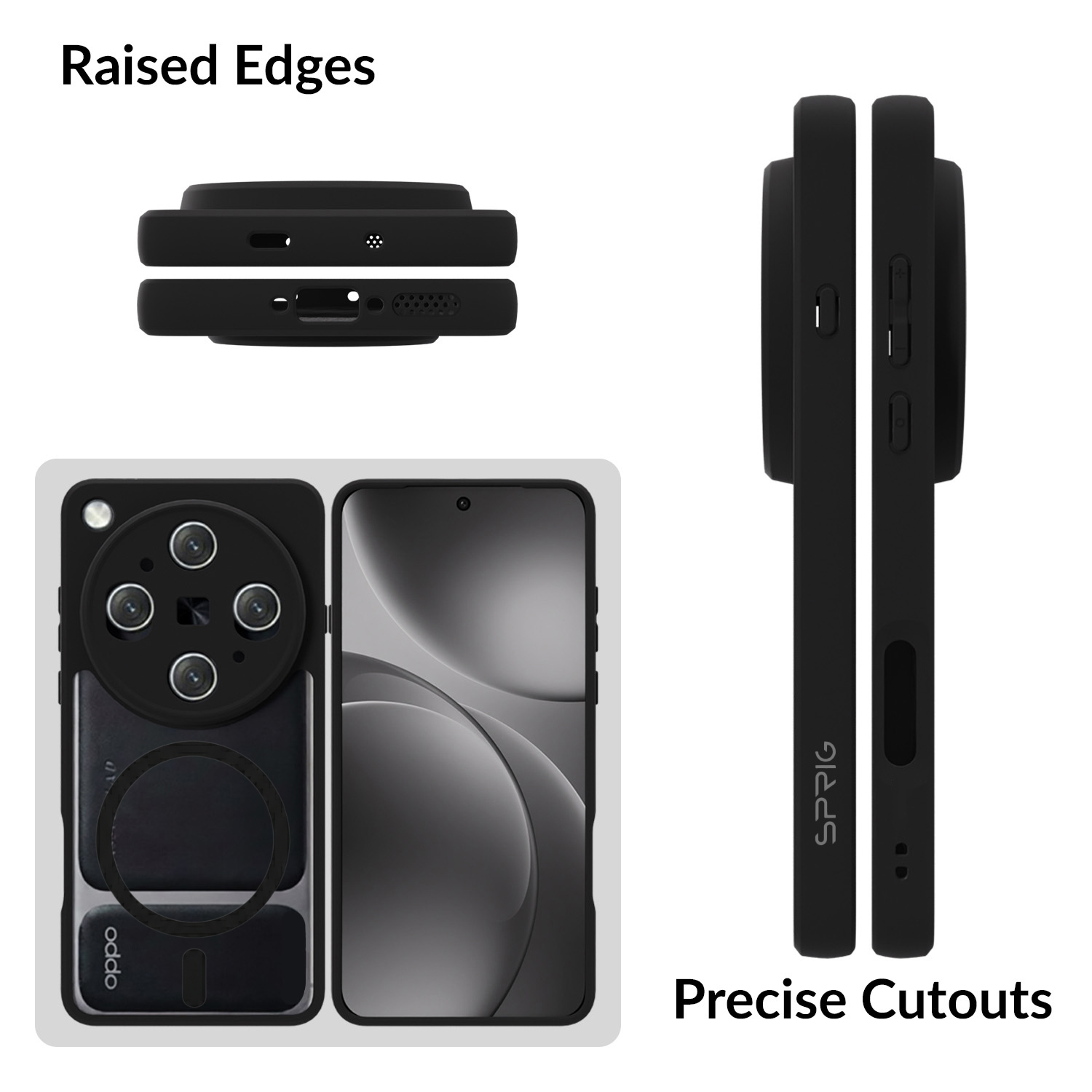 EdgMag (TPU PC Magsafe)-Black Transparent
