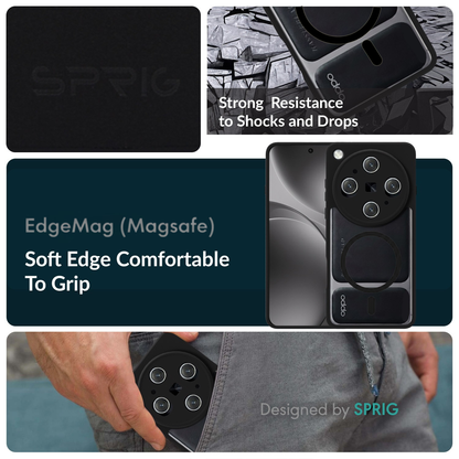 EdgMag (TPU PC Magsafe)-Black Transparent