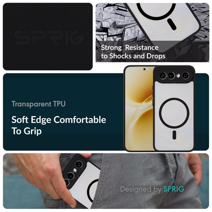 EdgMag (TPU PC Magsafe)-Black Transparent