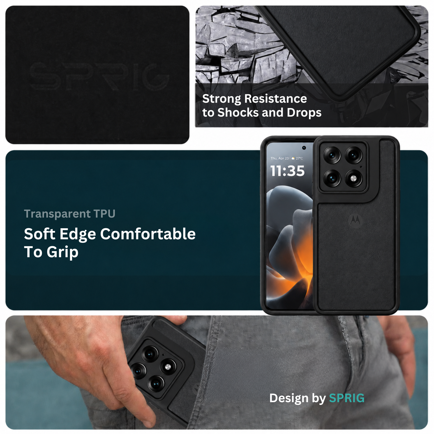 EdgeTone (TPU PC)-Black Transparent