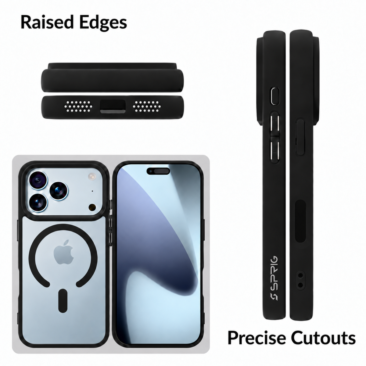 EdgeMag (TPU PC Magsafe)-Black Transparent