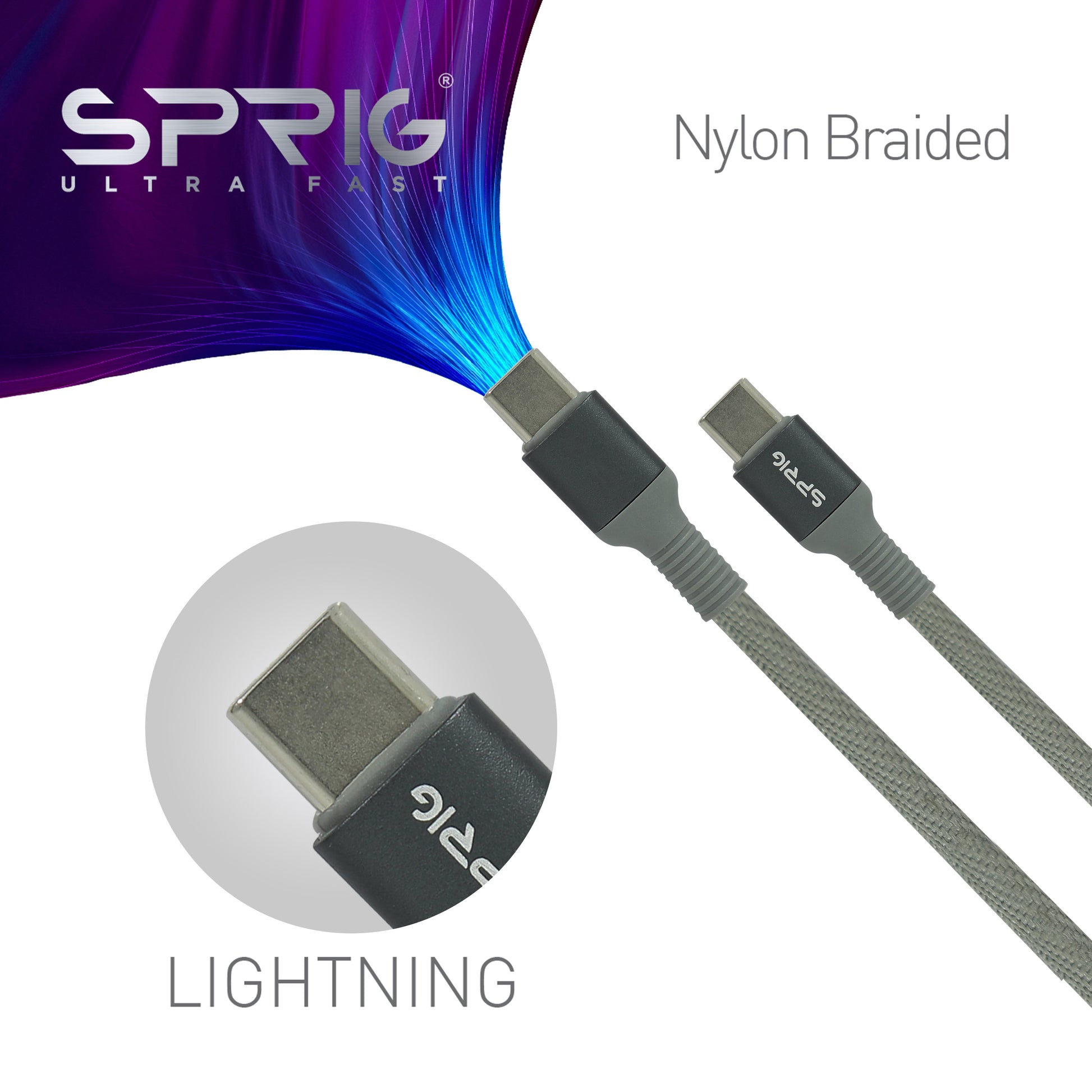 Without Display Denim Braided Mac Book Air (65W)-Grey