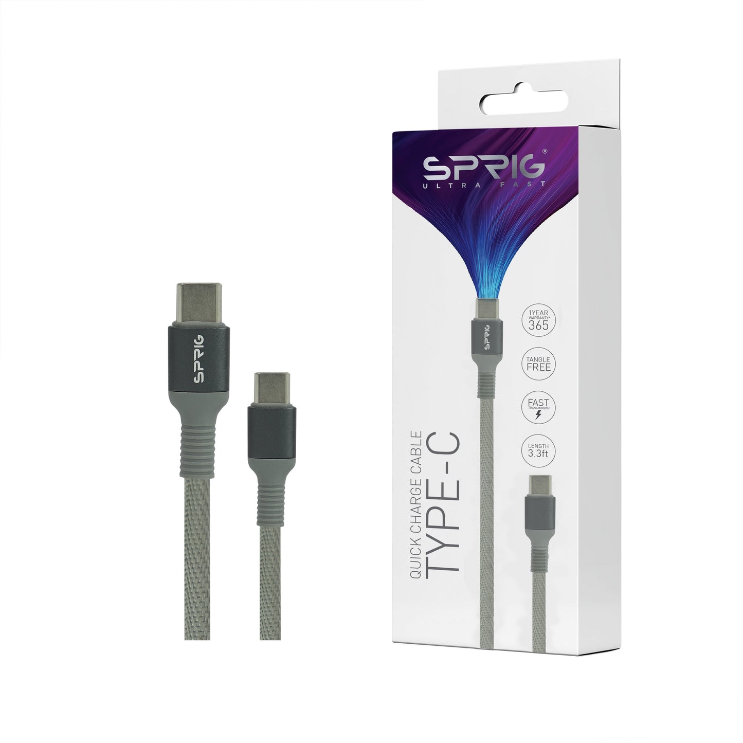 Sprig Denim Braided TYPE C to C Charging Cables For ThinkPad P15s Gen 1 (20T4) (65 Watts) - Sprig