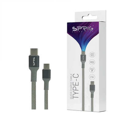 Sprig Denim Braided TYPE C to C  Charging Cables For ThinkPad P52s (20LB) (65 Watts) - Sprig
