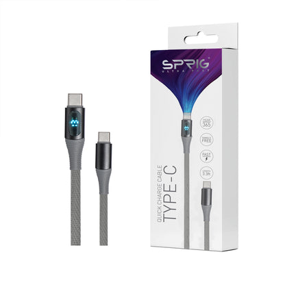 Sprig Denim Braided TYPE C to C Charging Cables For ThinkPad P51s (20HB) (65 Watts) - Sprig