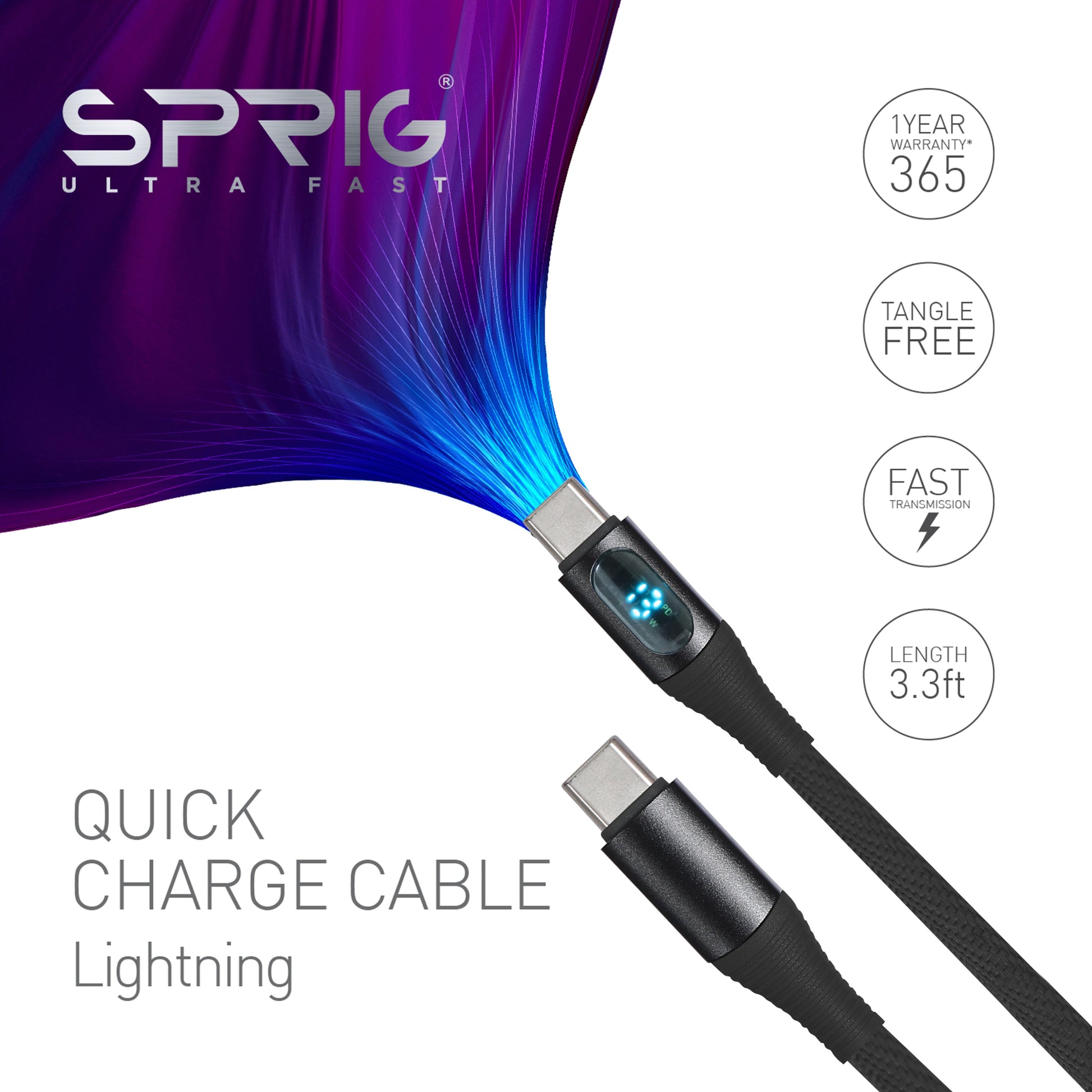 With Display Denim Braided Mac Book Pro  (65W)-Black