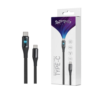 Sprig Denim Braided TYPE C to C Charging Cables For ThinkPad E490 (20N8) (65 Watts) - Sprig