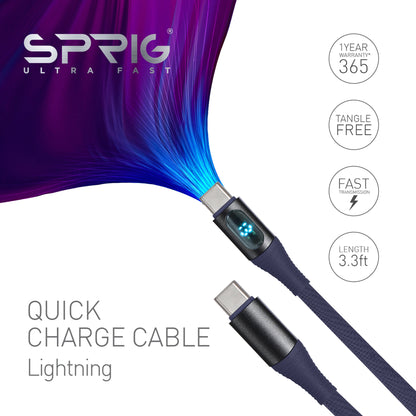 With Display Denim Braided Mac Book Air  (65W)-Blue