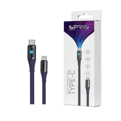 Sprig Denim Braided TYPE C to C Charging Cables For ThinkPad E15 (20RD) (65 Watts) - Sprig