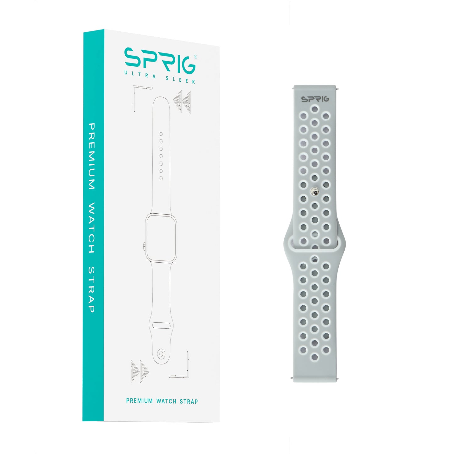 Liquid Silicone Dual Color Strap-Grey White