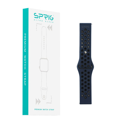 Liquid Silicone Dual Color Strap-Blue Black