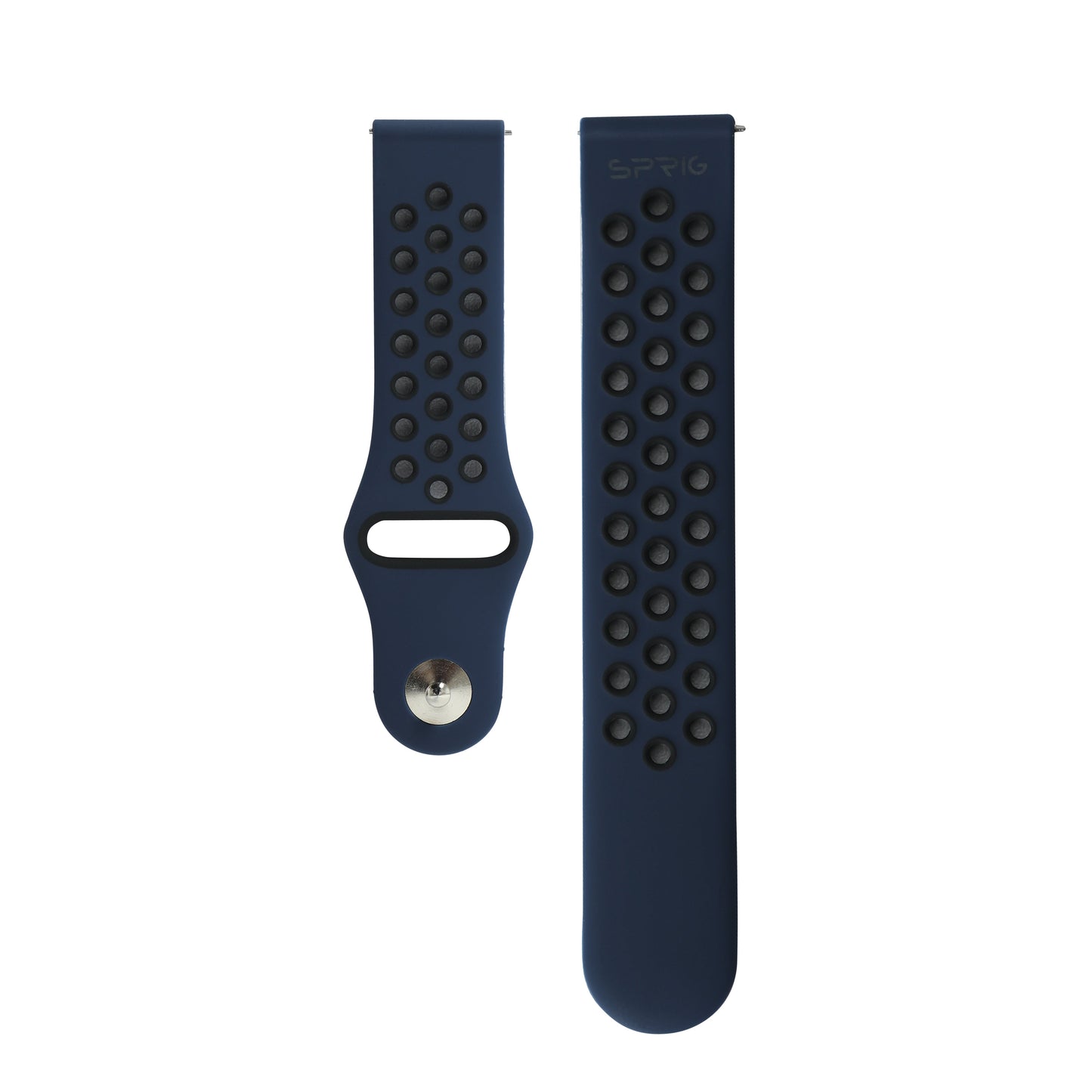 Liquid Silicone Dual Color Strap-Blue Black