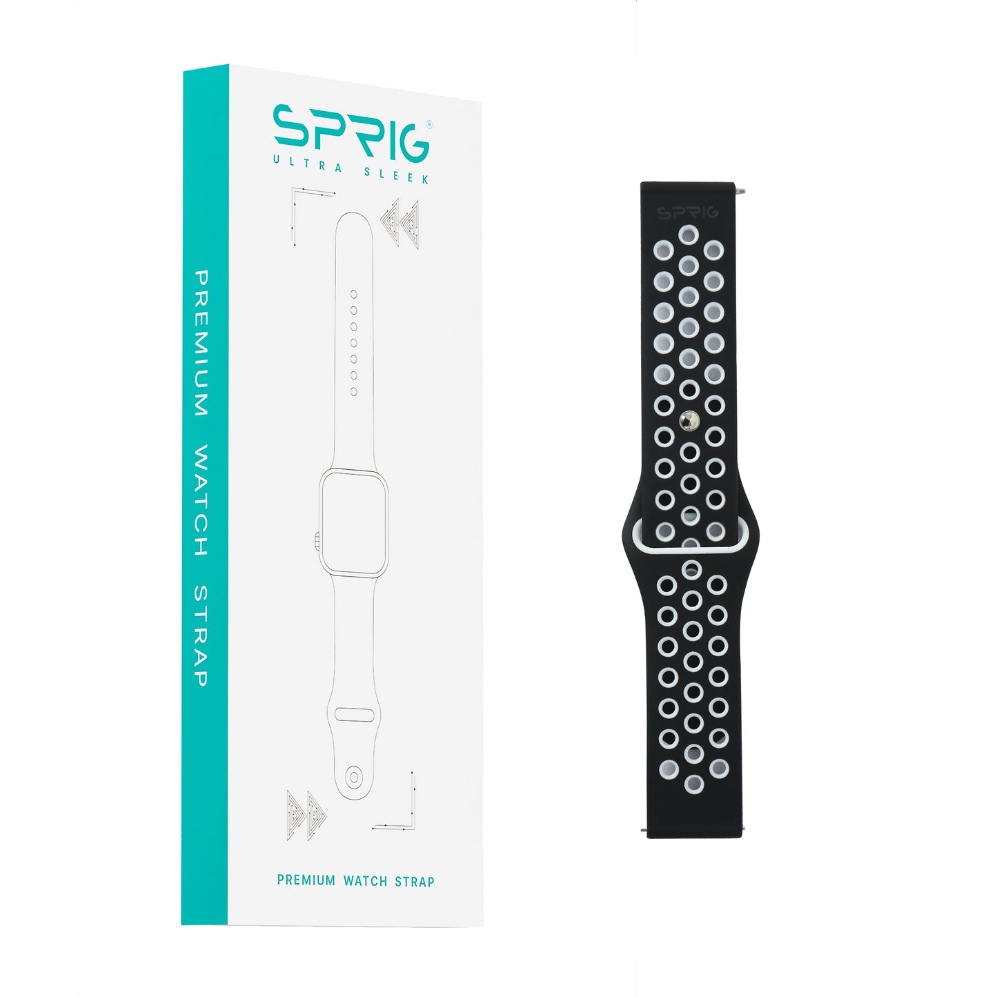 Liquid Silicone Dual Color Strap-Black White