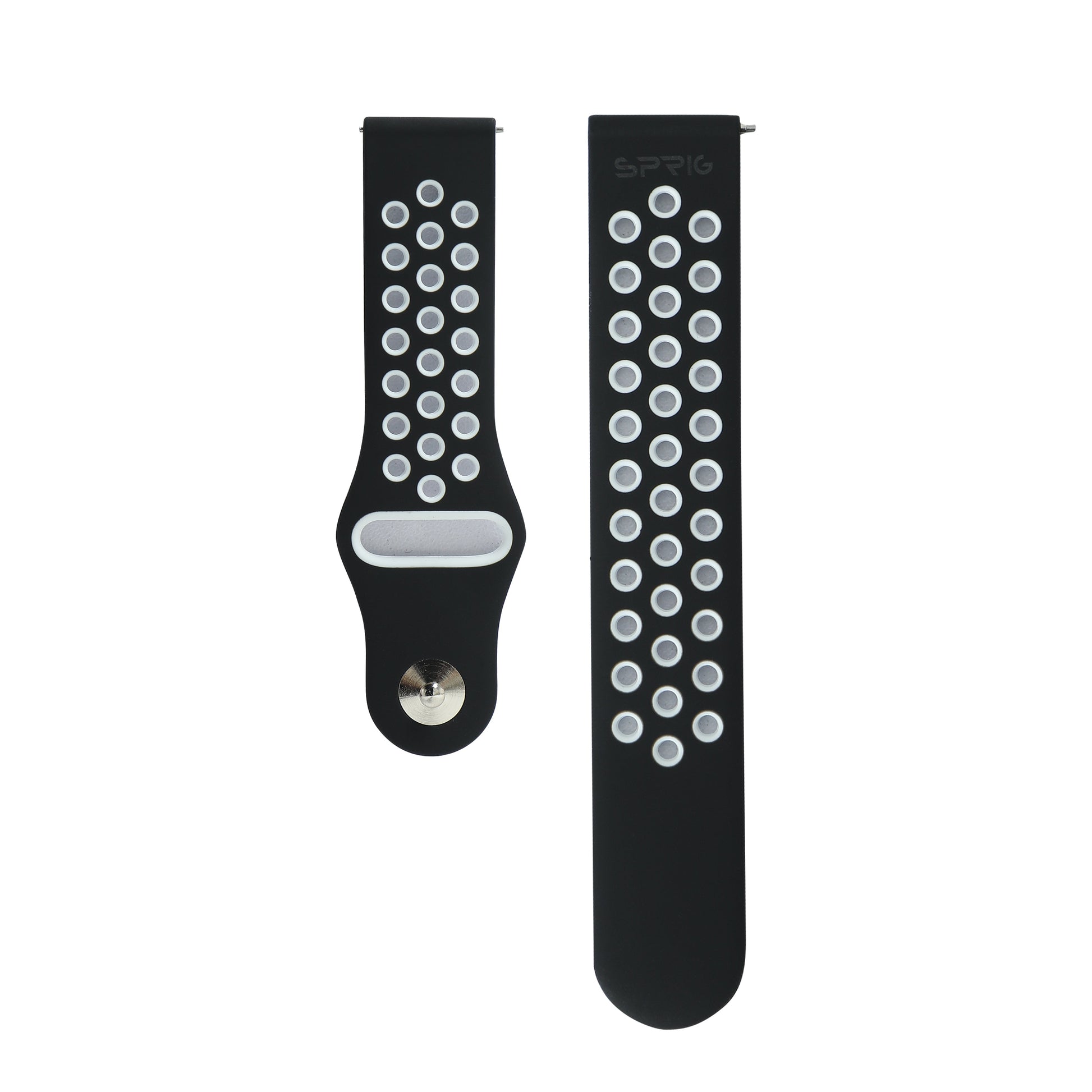 Liquid Silicone Dual Color Strap-Black White