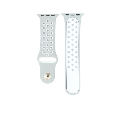 Silicone Dual Color Strap-White Grey