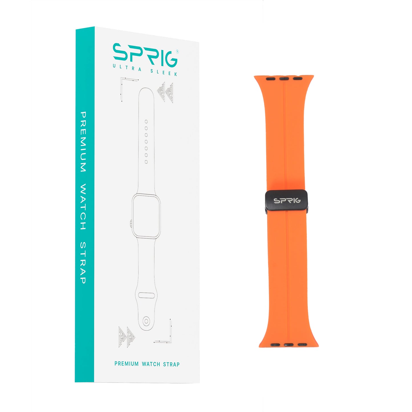 Silicone Strap with Magnet Buckle-Orange