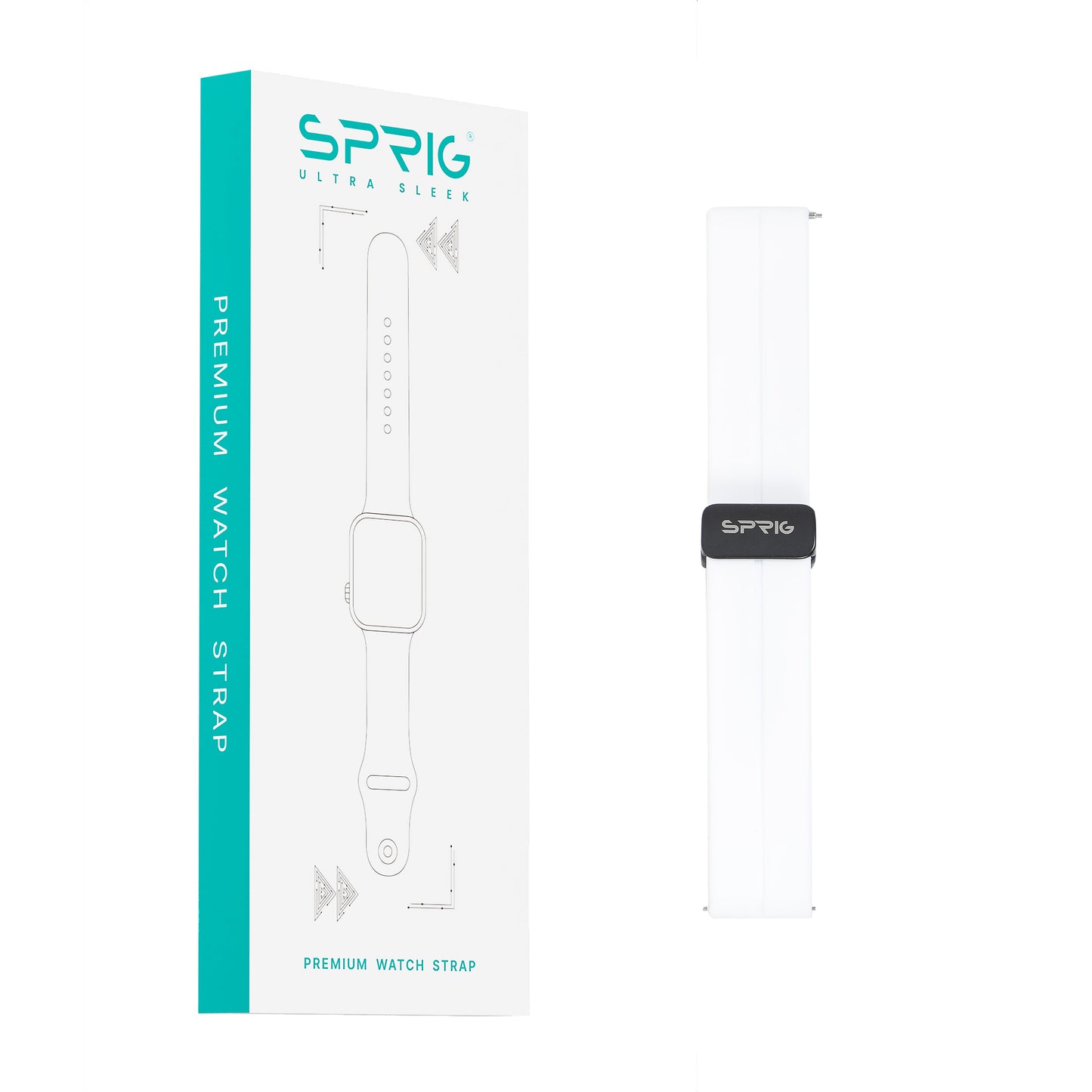 Liquid Silicone Strap with Magnet Buckle-White