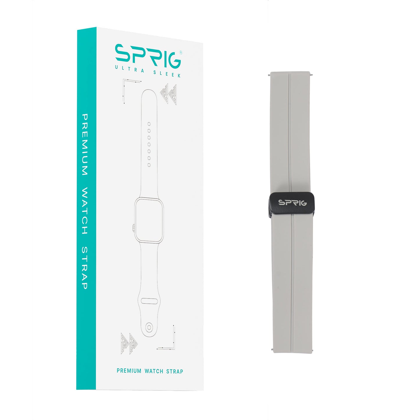 Liquid Silicone Strap with Magnet Buckle-Light Grey