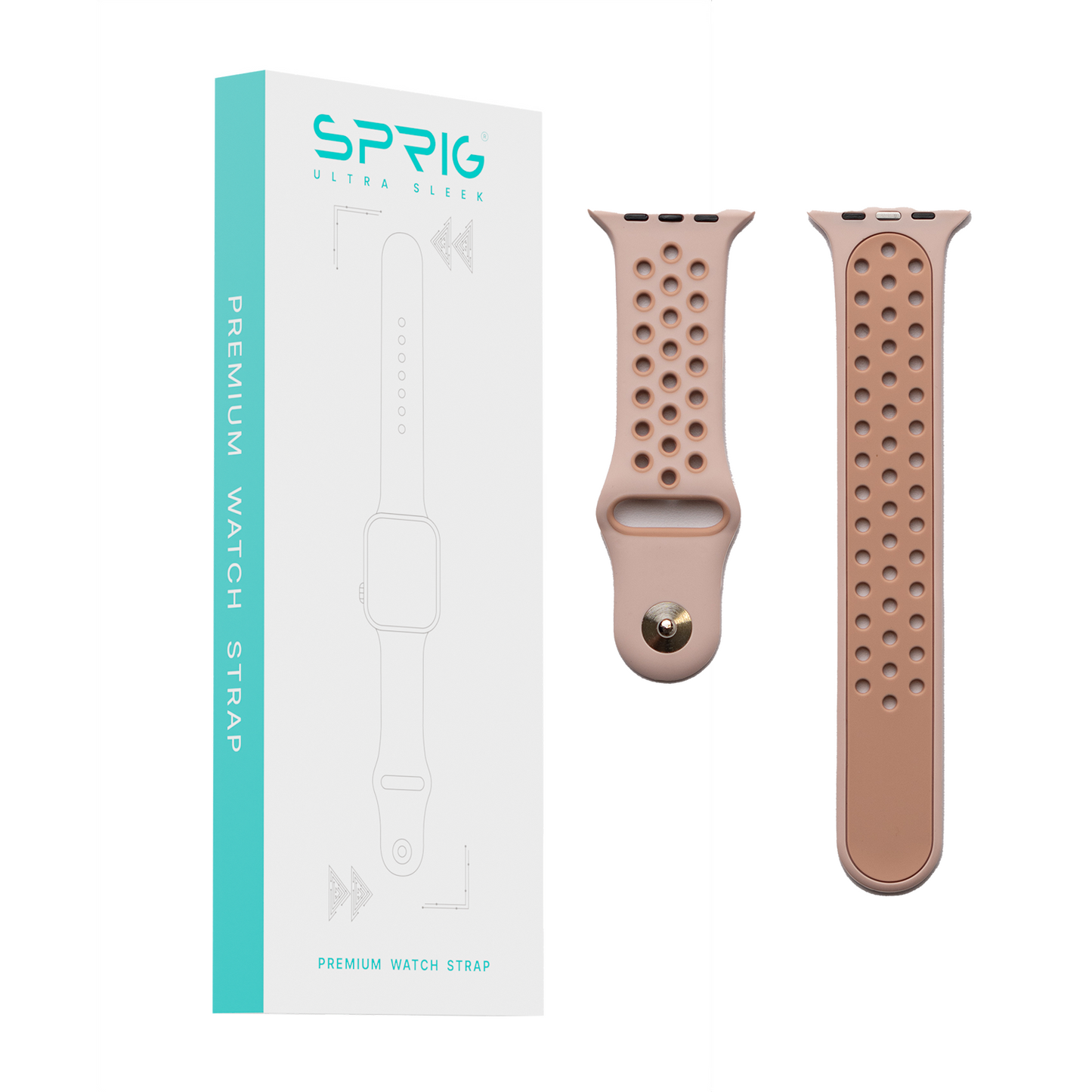 Silicone Dual Color Strap-Brown Pink