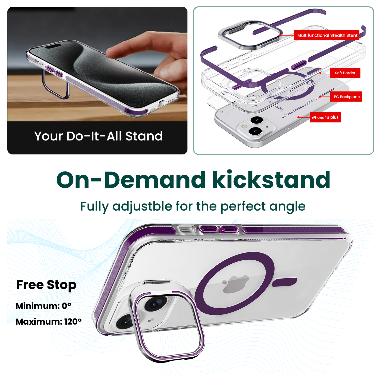 Transparent Camera Stand-Dark Purple