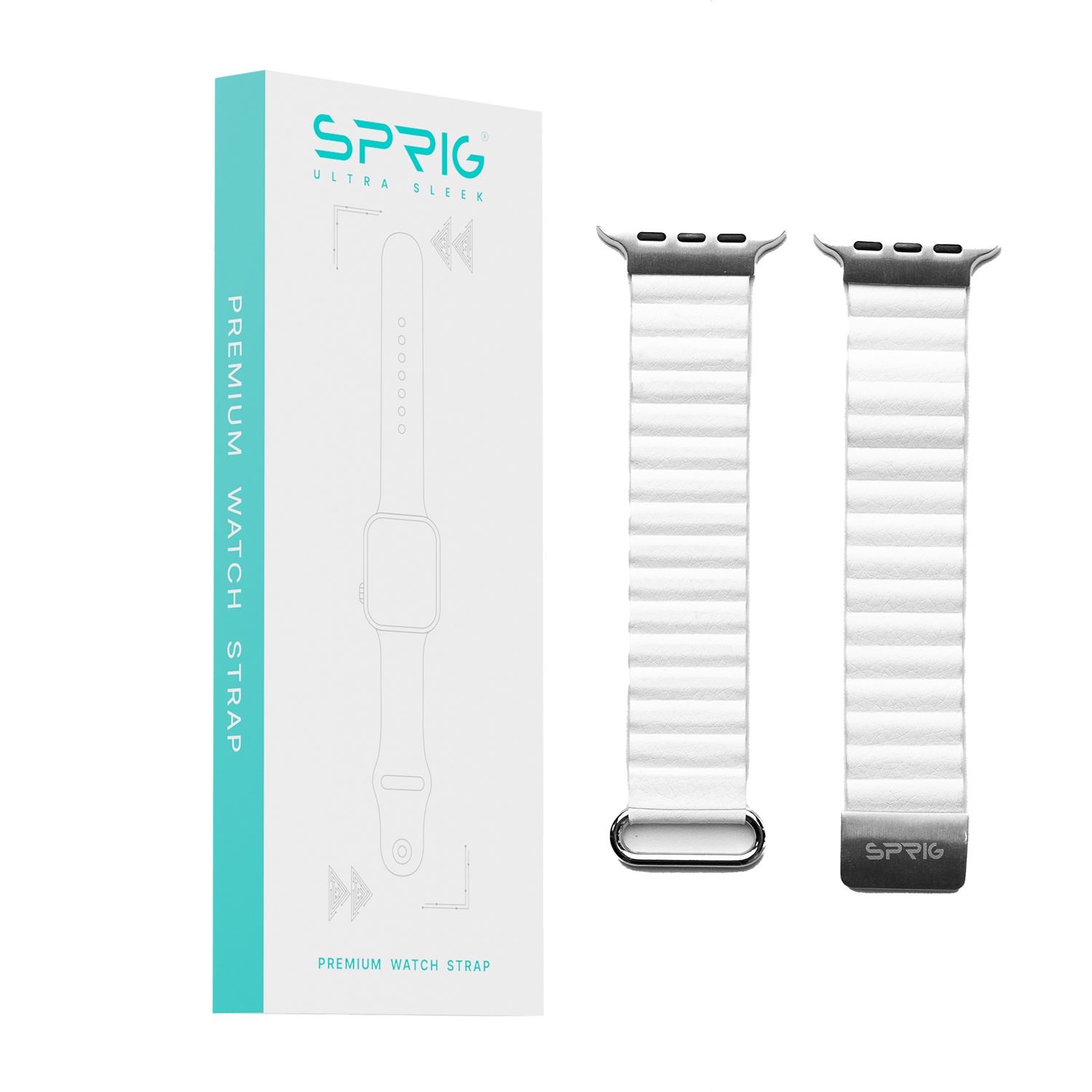 PU Leather Strap with Magnet-White