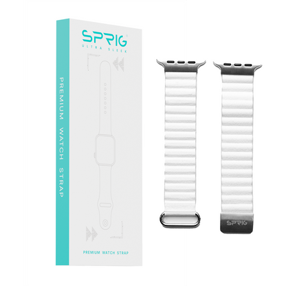 PU Leather Strap with Magnet-White