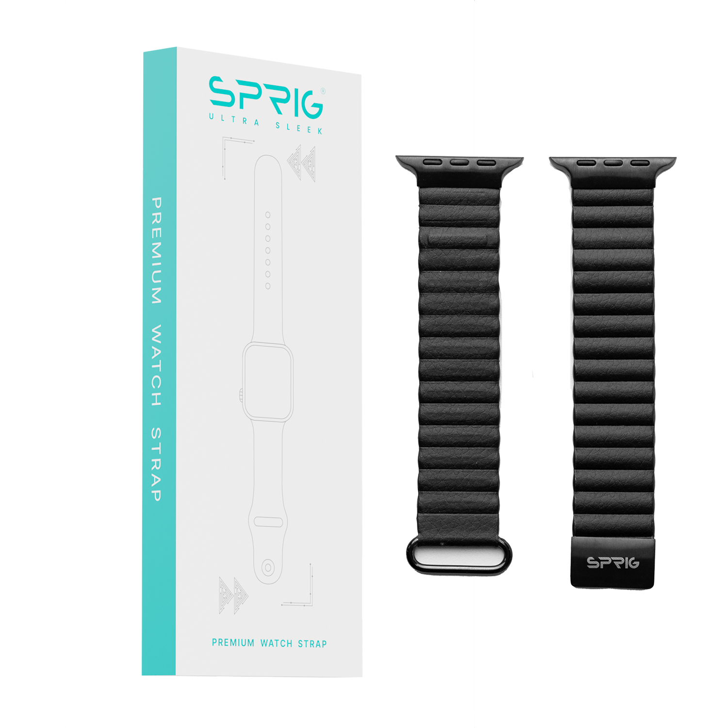 PU Leather Strap with Magnet-Black