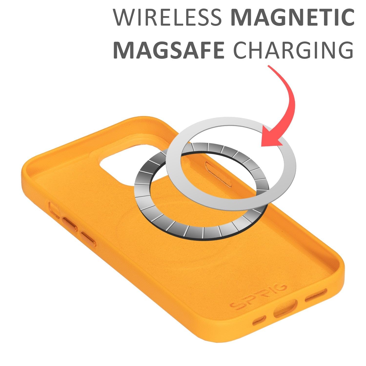 PU Leather Magsafe-Light Orange