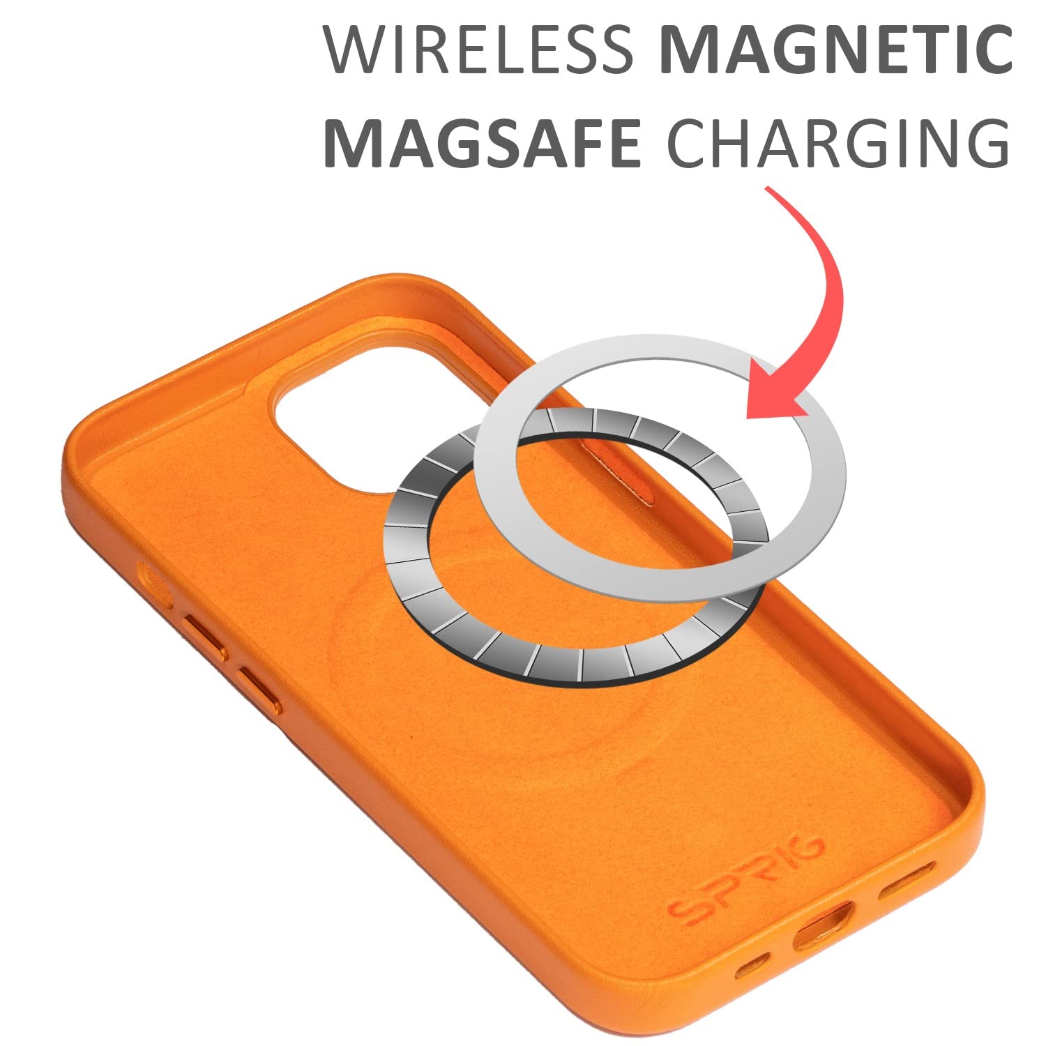 PU Leather Magsafe-Orange