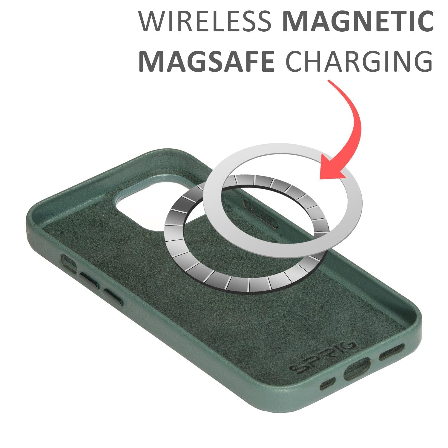 PU Leather Magsafe-Forest Green